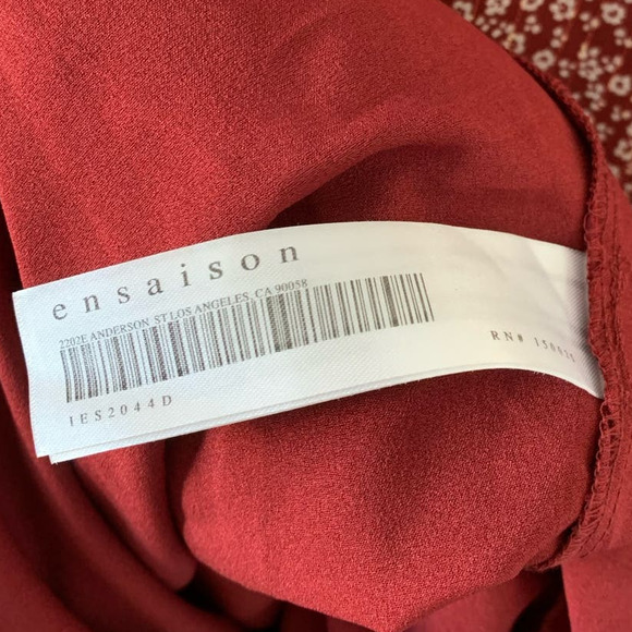 En Saison Metallic Floral Mini Dress‎ Size Medium Bohemian Ruffle Printed - Picture 8 of 10